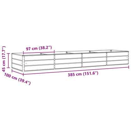 Planter Pastel Green 385 x 100 x 45 cm Galvanised Steel