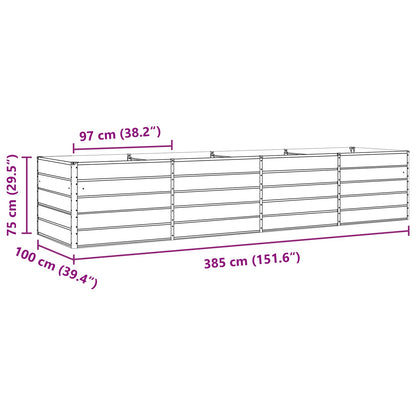 Planter Pastel Green 385 x 100 x 75 cm Galvanised Steel