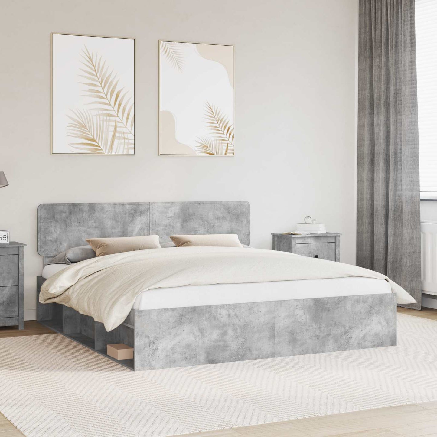 Bed Frame with Headboard Concerte 180 x 200 cm Solid Pine Wood