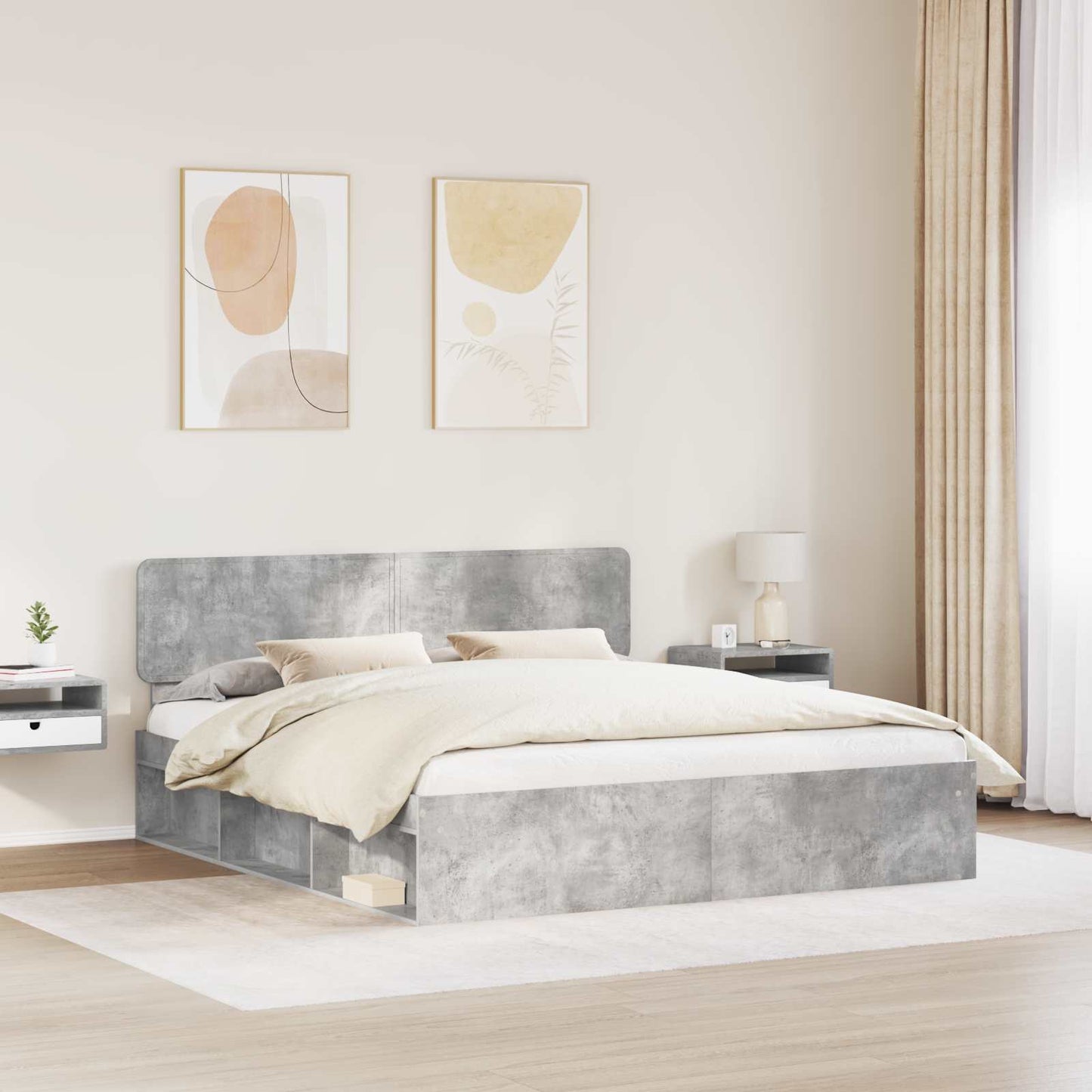 Bed Frame with Headboard Concerte 180 x 200 cm Solid Pine Wood