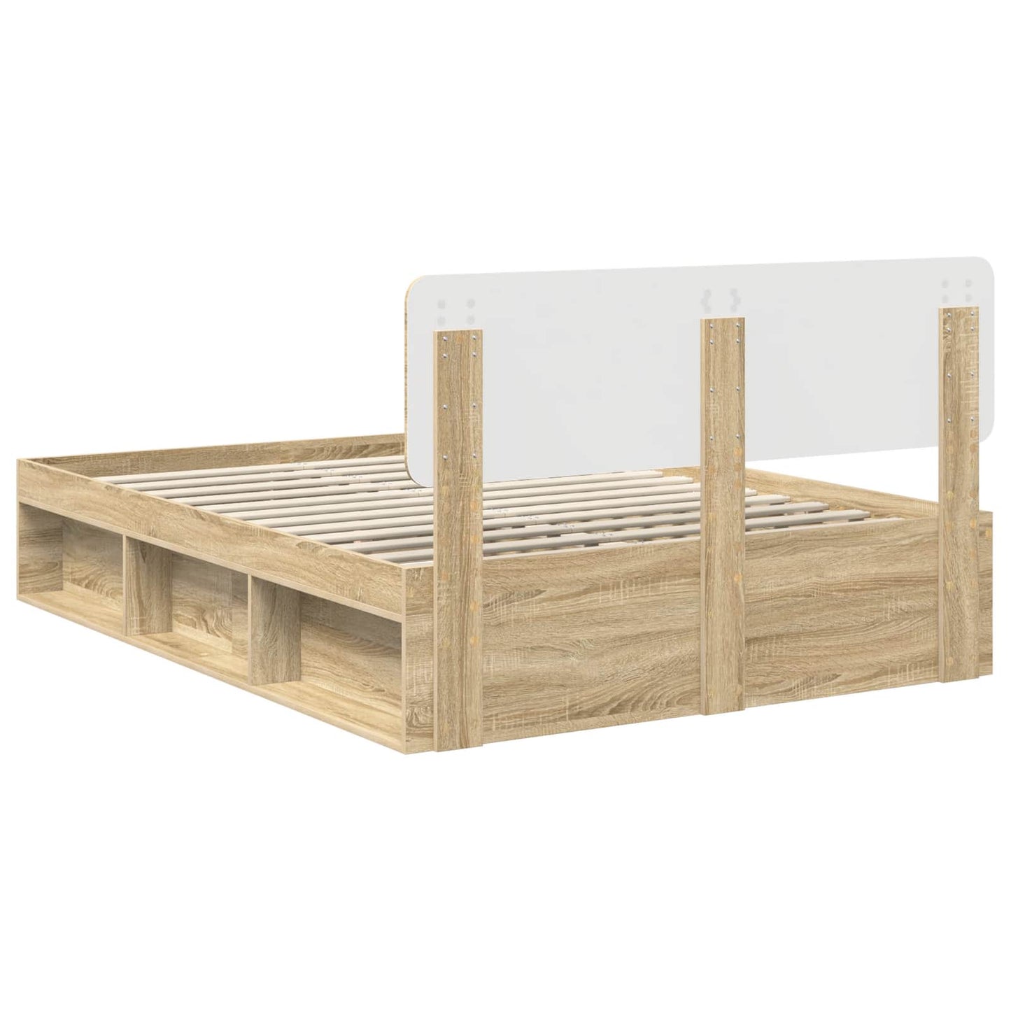Bed Frame with Headboard Sonoma 160 x 200 cm Solid Pine Wood
