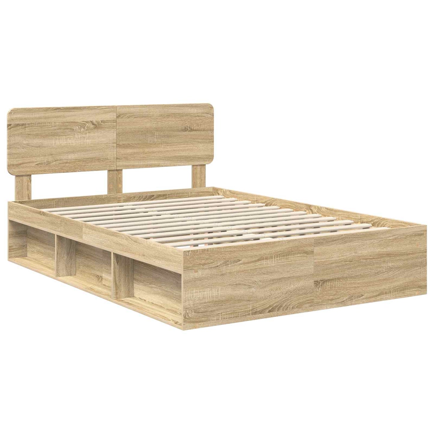 Bed Frame Sonoma Oak 150 x 200 cm Solid Pine Wood