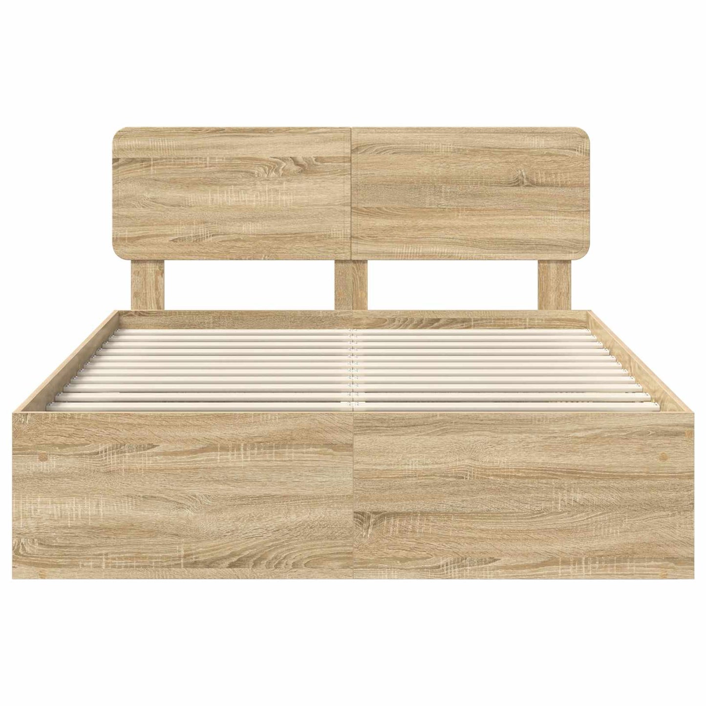 Bed Frame Sonoma Oak 150 x 200 cm Solid Pine Wood