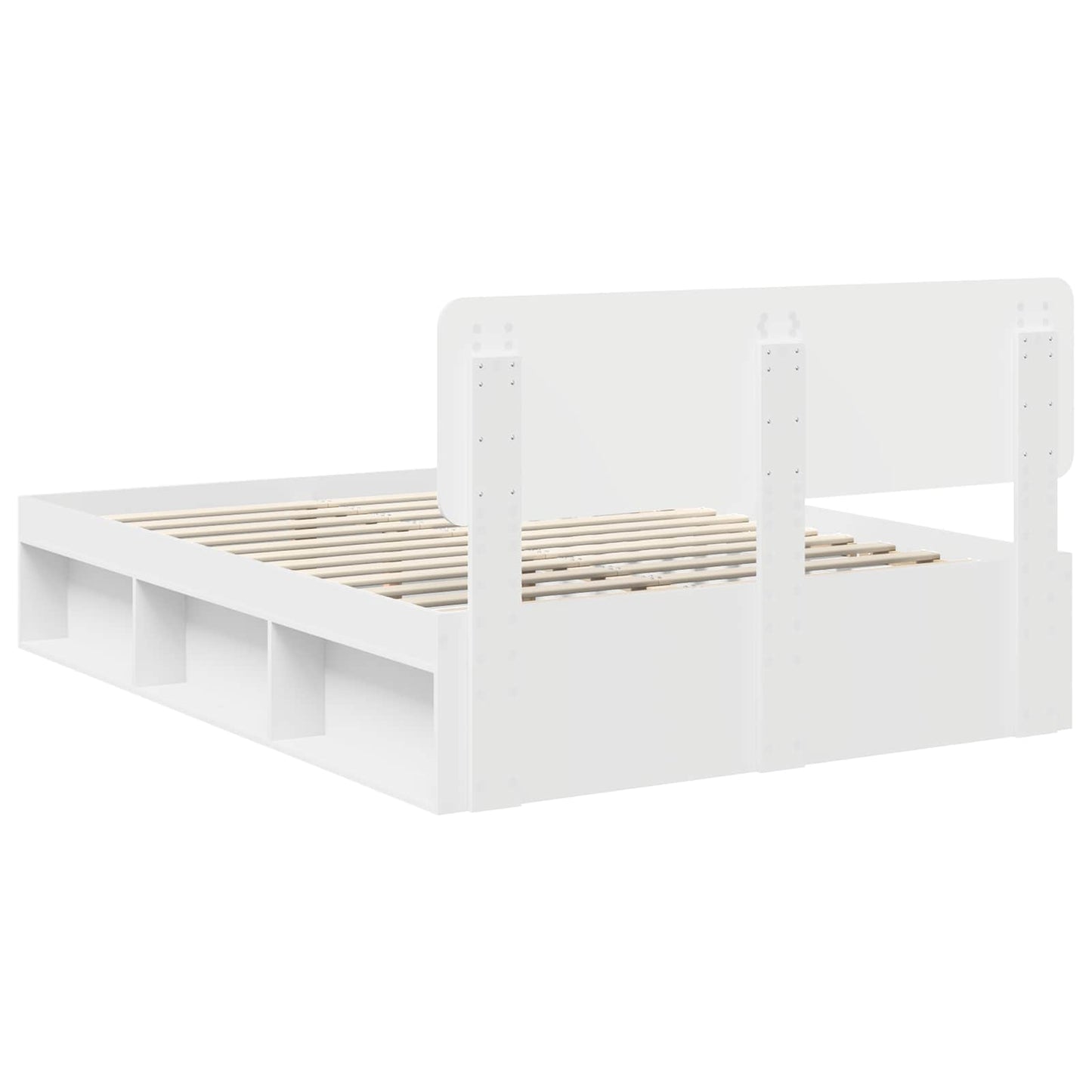 Bed Frame with Headboard White 140 x 200 cm Solid Pine Wood