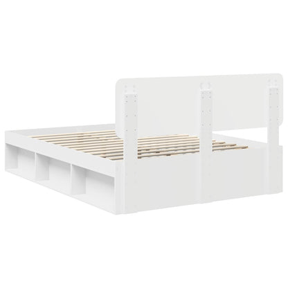 Bed Frame with Headboard White 140 x 200 cm Solid Pine Wood