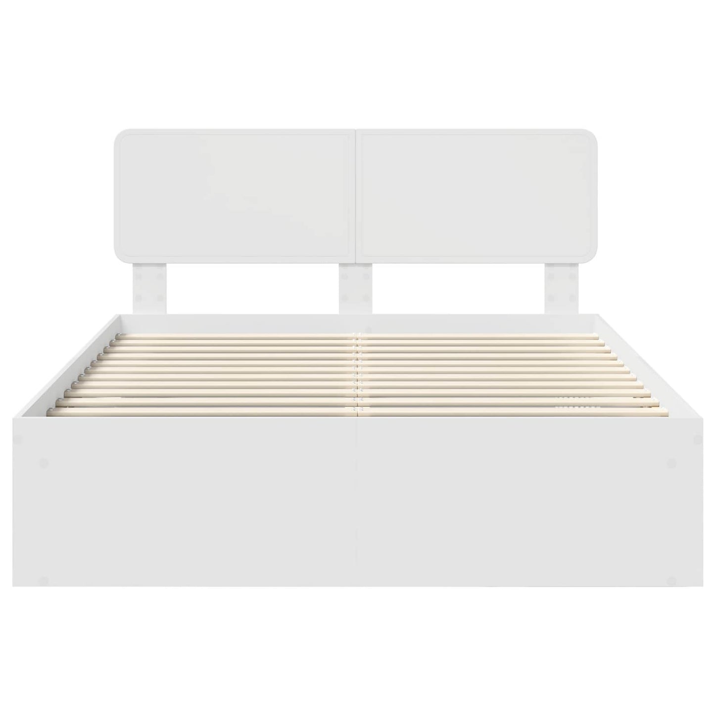 Bed Frame with Headboard White 140 x 200 cm Solid Pine Wood