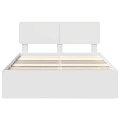Bed Frame with Headboard White 140 x 200 cm Solid Pine Wood
