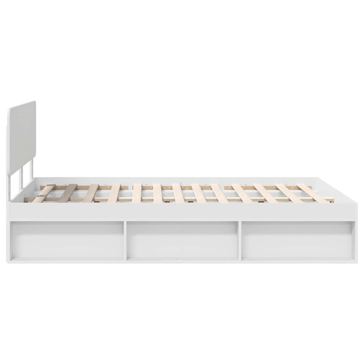 Bed Frame with Headboard White 140 x 200 cm Solid Pine Wood