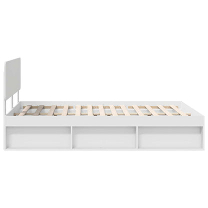 Bed Frame with Headboard White 140 x 200 cm Solid Pine Wood