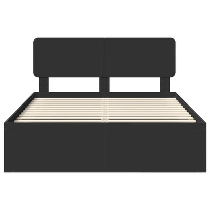 Bed Frame with Headboard Black 140 x 200 cm Solid Pine Wood