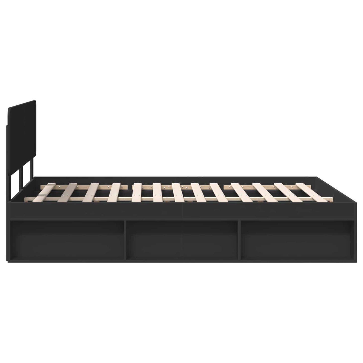 Bed Frame with Headboard Black 140 x 200 cm Solid Pine Wood