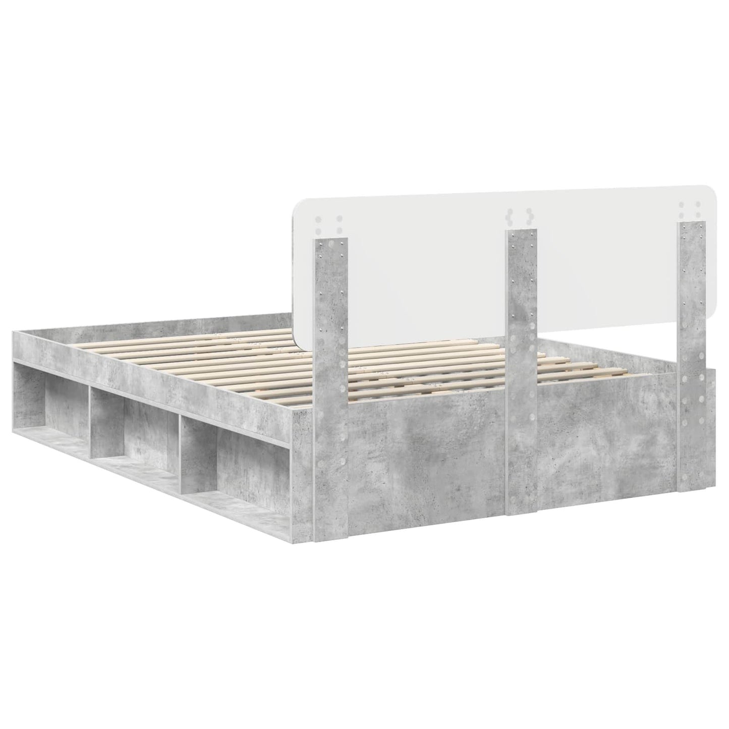 Bed Frame with Headboard Concerte 140 x 190 cm Solid Pine Wood