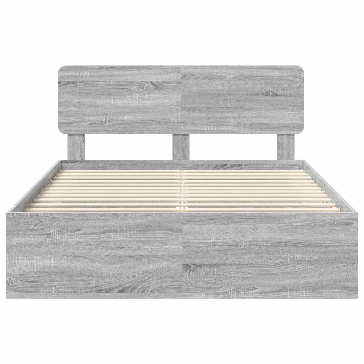 Bed Frame Grey Sonoma 140 x 190 cm Solid Pine Wood