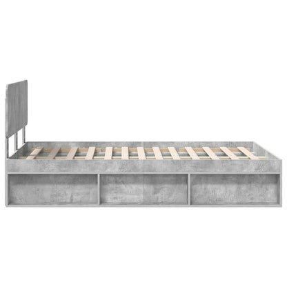 Bed Frame Concerte Grey 135 x 190 cm Solid Pine Wood