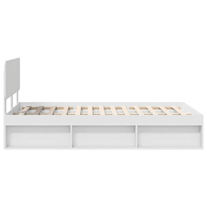 Bed Frame with Headboard White 120 x 200 cm Solid Pine Wood
