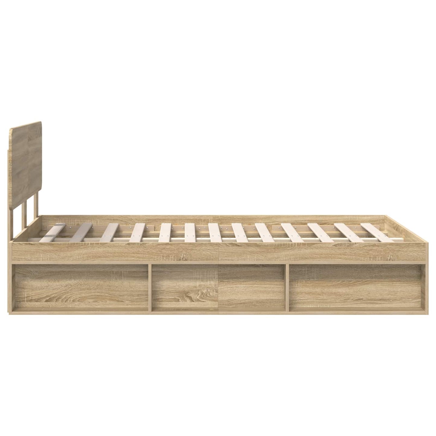 Bed Frame with Headboard Sonoma 120 x 200 cm Solid Pine Wood