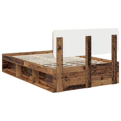 Bed Frame with Headboard Old Wood 120 x 190 cm Solid Pine Wood