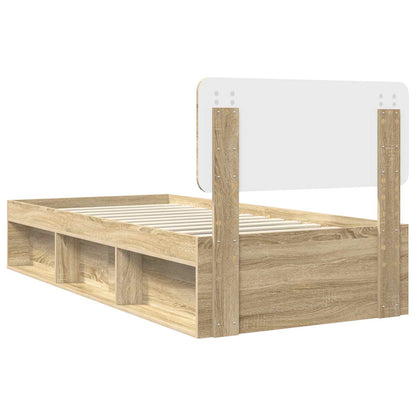 Bed Frame with Headboard Sonoma 100 x 200 cm Solid Pine Wood