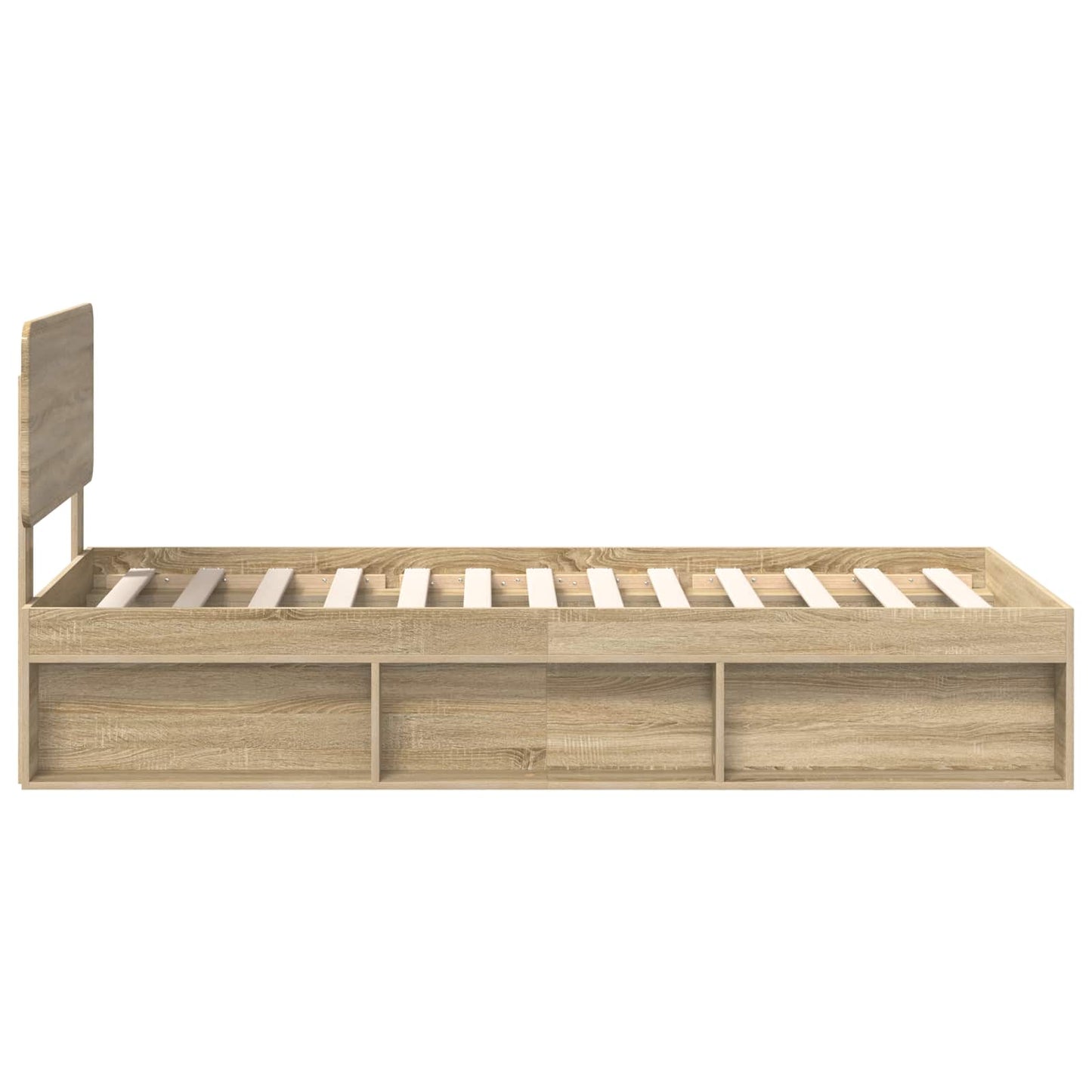 Bed Frame with Headboard Sonoma 100 x 200 cm Solid Pine Wood