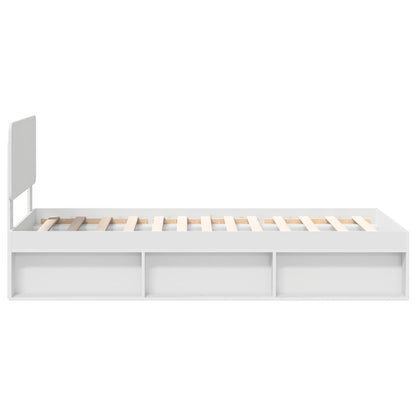 Bed Frame with Headboard White 90 x 200 cm Solid Pine Wood