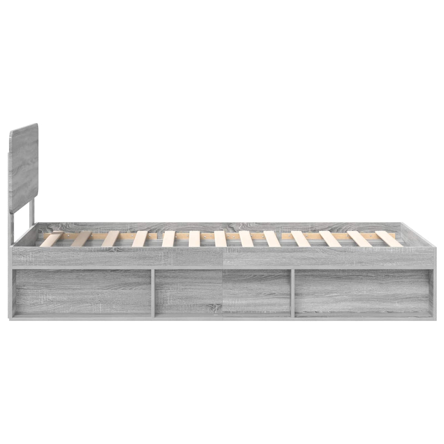 Bed Frame Grey Sonoma 90 x 200 cm Solid Pine Wood