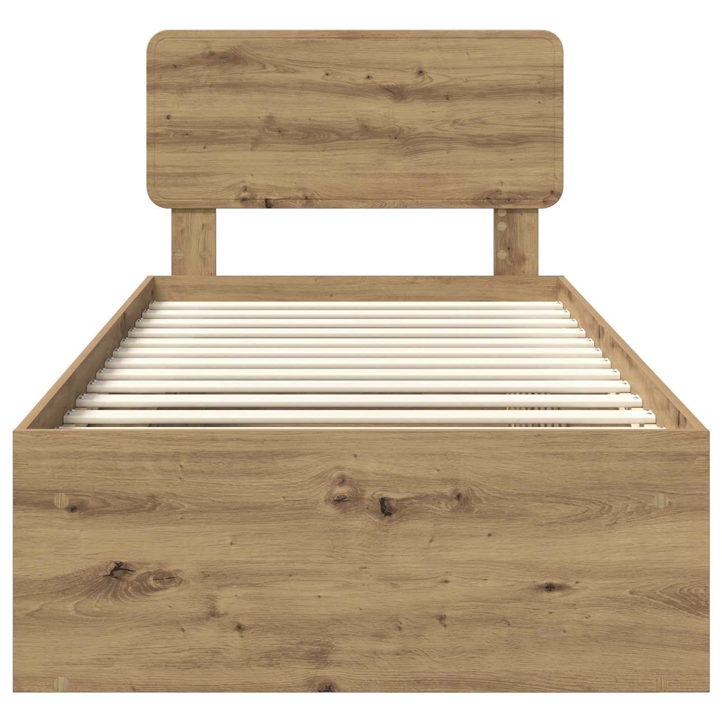 Bed Frame Artisian Oak 90 x 200 cm Solid Pine Wood