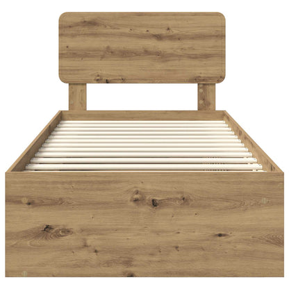 Bed Frame Artisian Oak 90 x 200 cm Solid Pine Wood