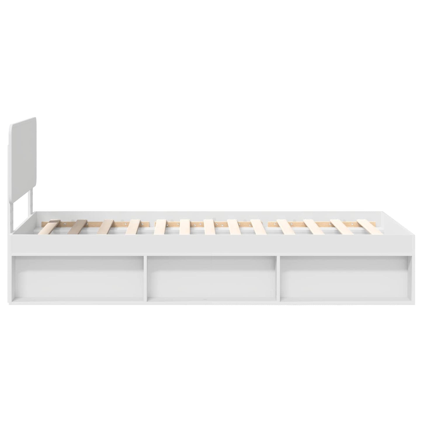 Bed Frame with Headboard White 90 x 190 cm Solid Pine Wood