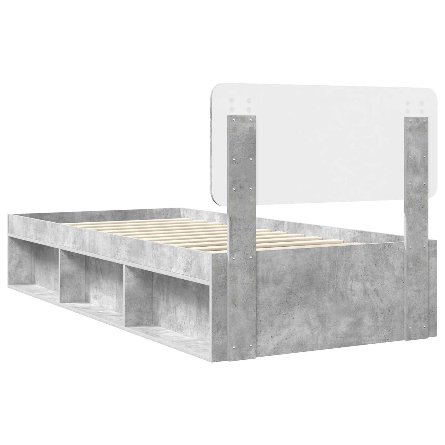 Bed Frame Concerte Grey 90 x 190 cm Solid Pine Wood