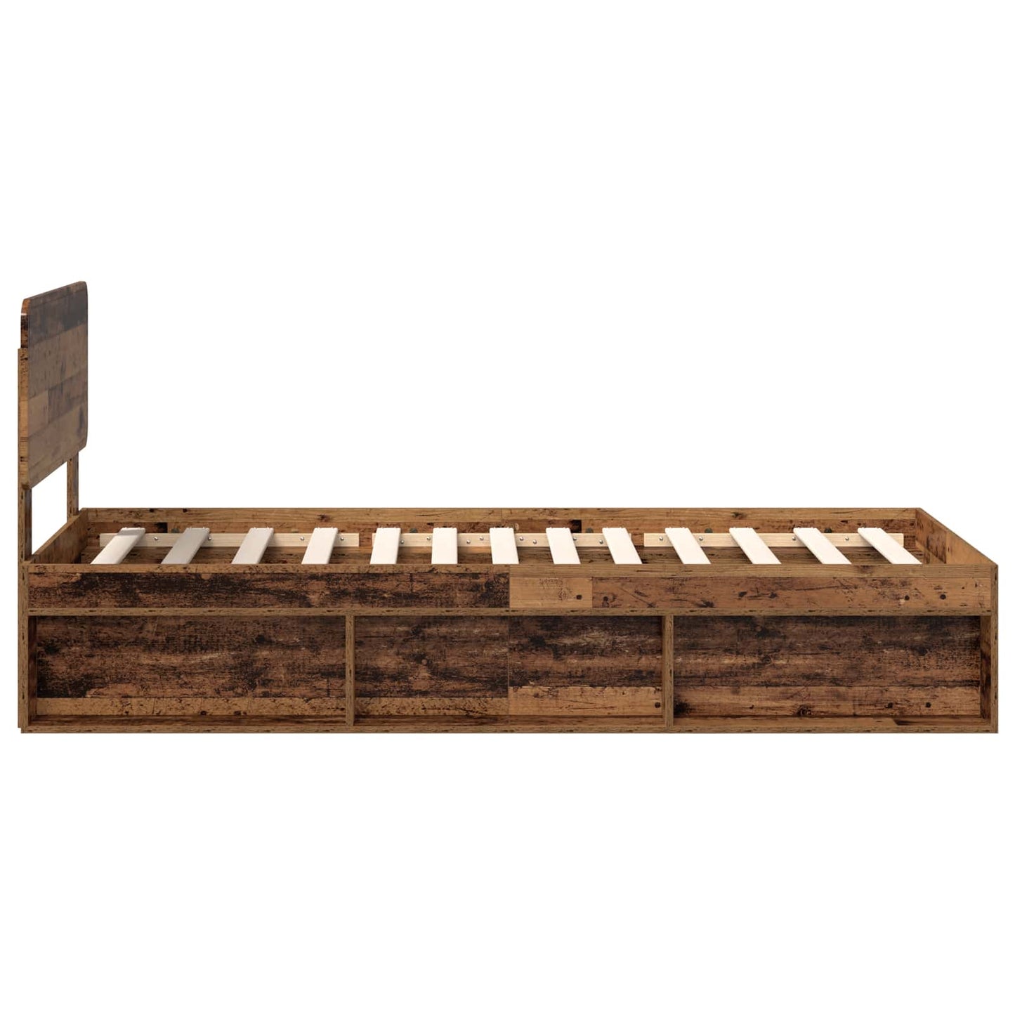 Bed Frame with Headboard Old Wood 75 x 190 cm Solid Pine Wood