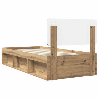Bed Frame Artisian Oak 75 x 190 cm Solid Pine Wood