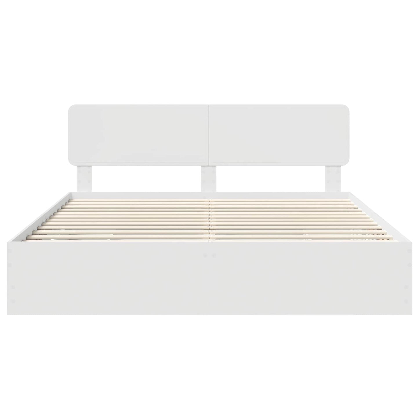 Bed Frame with Drawer White 200 x 200 cm Engineered Wood