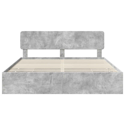Bed Frame Concrete Grey 200 x 200 cm Engineered Wood