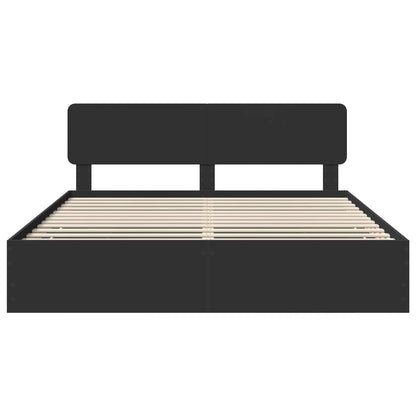 Bed Frame with Drawer Black 180 x 200 cm Engineered Wood