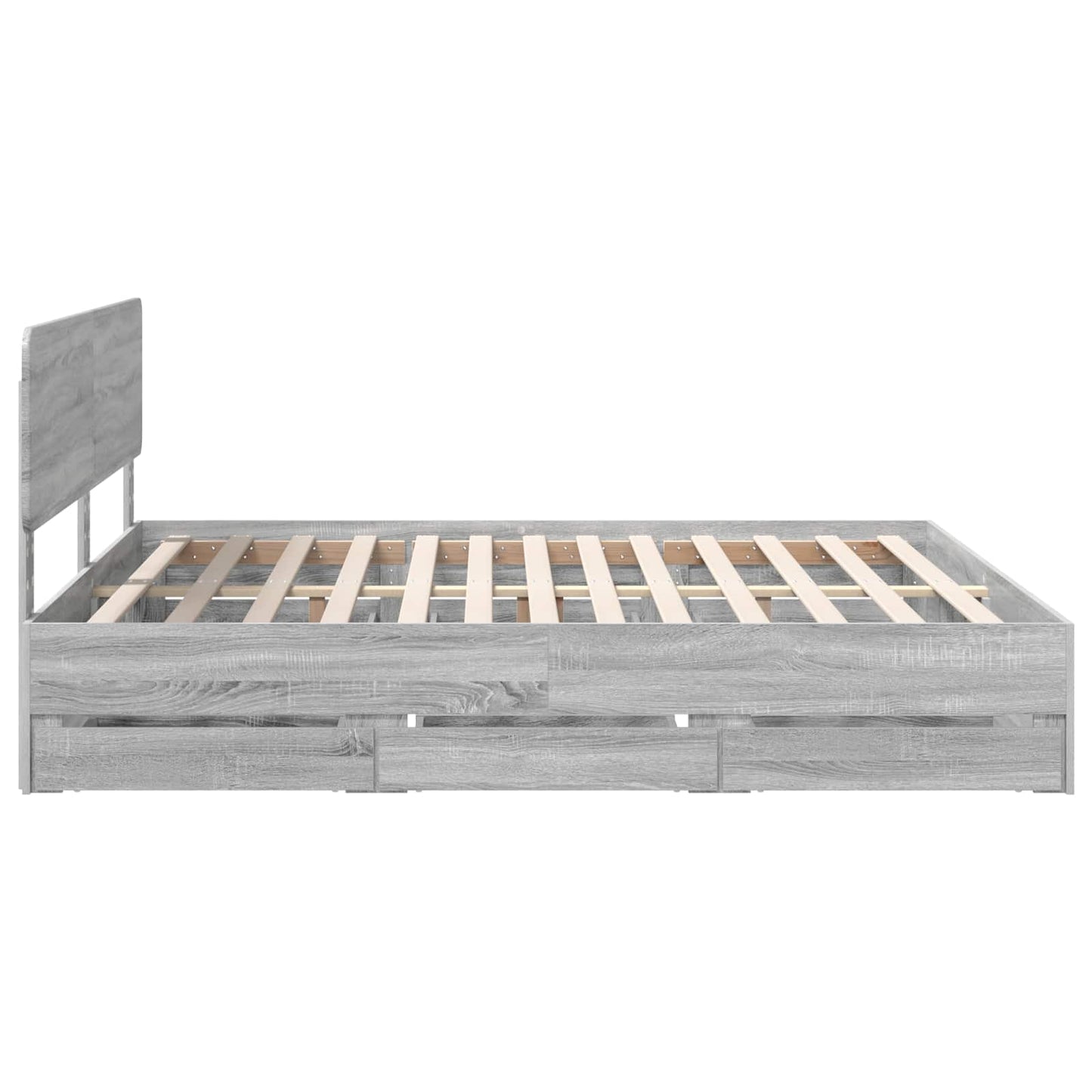 Bed Frame with Drawer Grey Sonoma 180 x 200 cm Engineered Wood