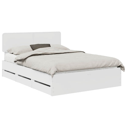 Bed Frame with Drawer White 160 x 200 cm Engineered Wood