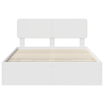 Bed Frame with Drawer White 160 x 200 cm Engineered Wood