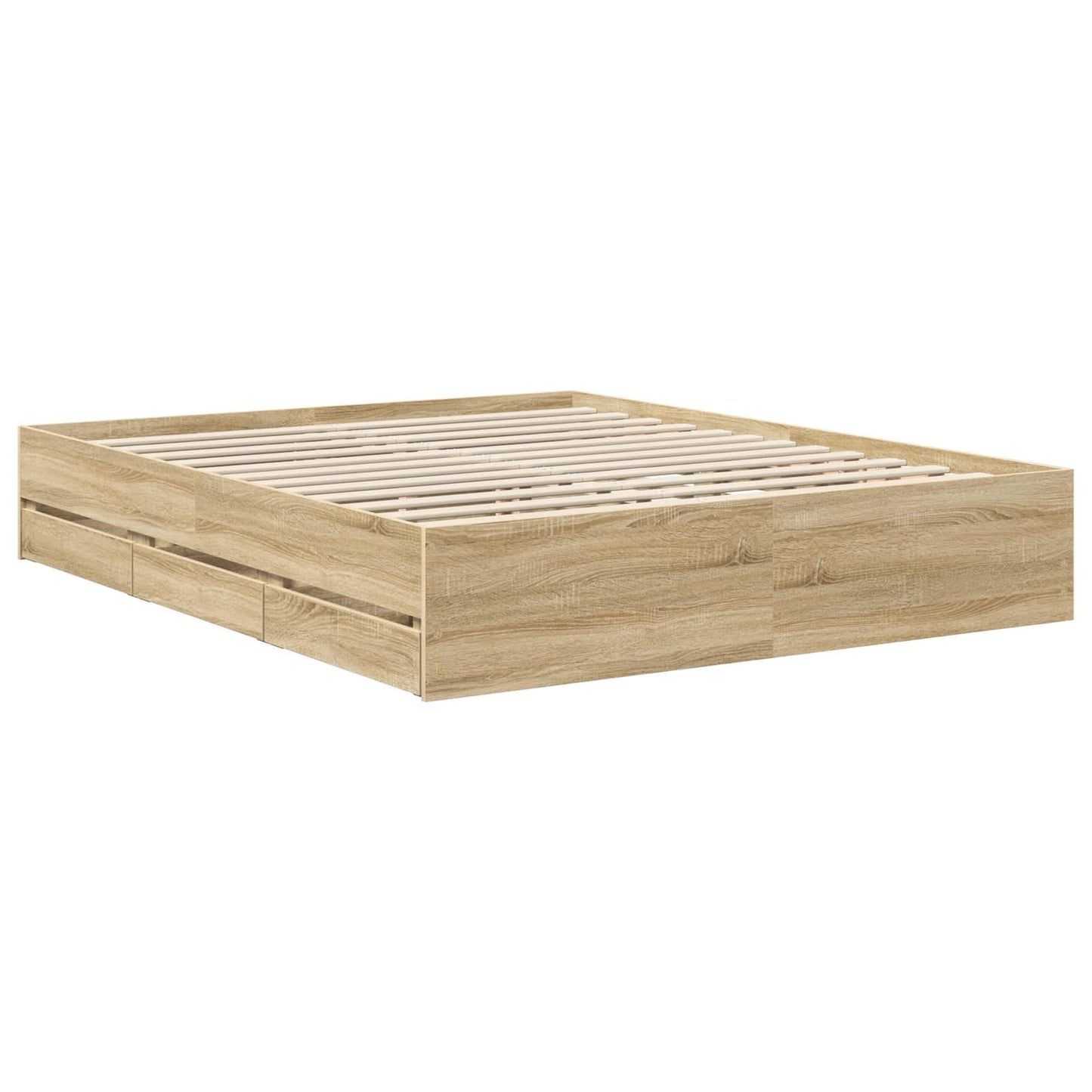 Bed Frame with Drawer Sonoma Oak 160 x 200 cm Engineered Wood