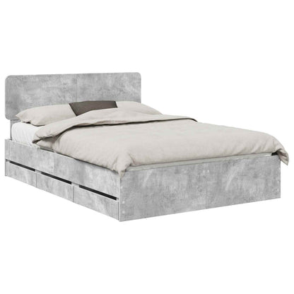 Bed Frame Concrete Grey 160 x 200 cm Engineered Wood