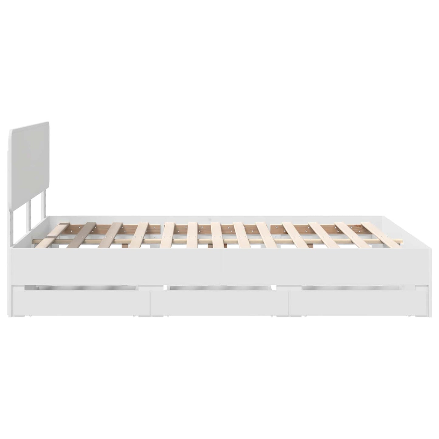 Bed Frame with Drawer White 150 x 200 cm Engineered Wood