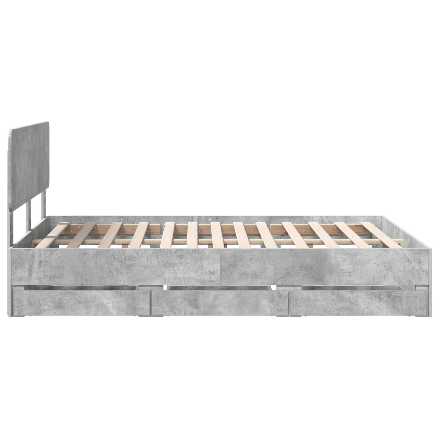 Bed Frame Concrete Grey 150 x 200 cm Engineered Wood
