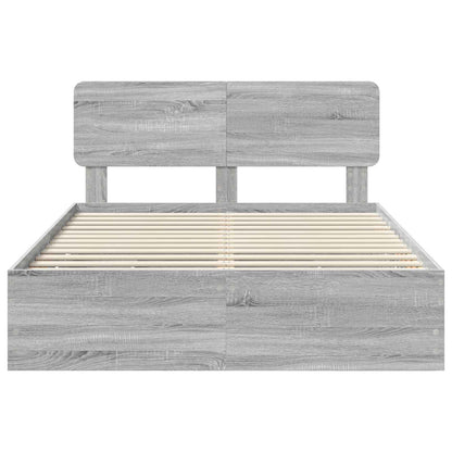 Bed Frame with Drawer Grey Sonoma 150 x 200 cm Engineered Wood
