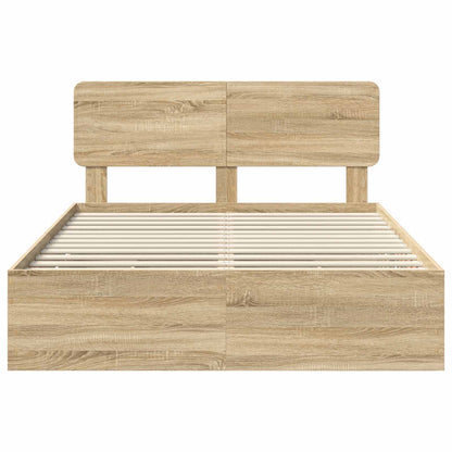 Bed Frame with Drawer Sonoma Oak 140 x 200 cm Engineered Wood