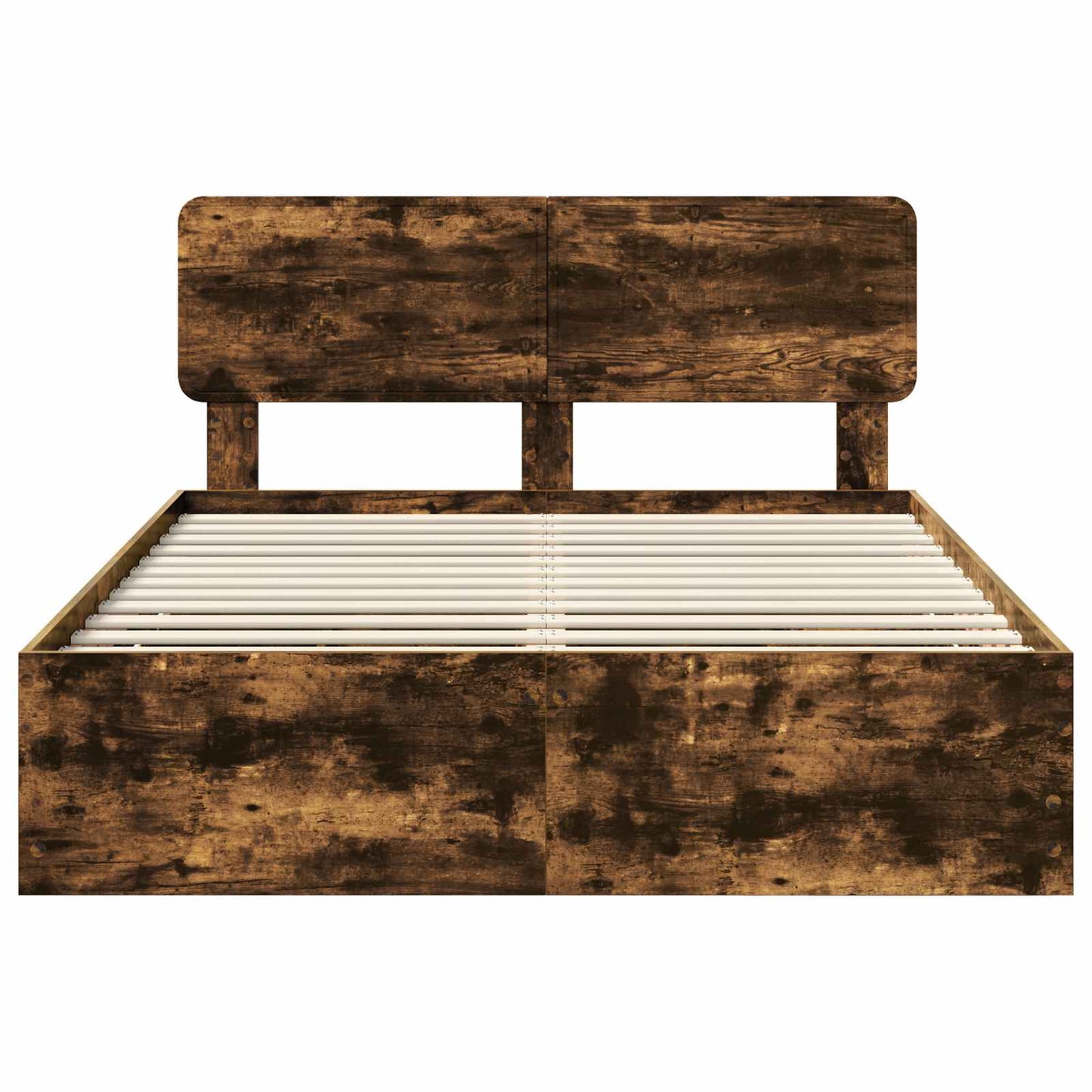 Bed Frame with Drawer Smoked Oak 140 x 190 cm Engineered Wood