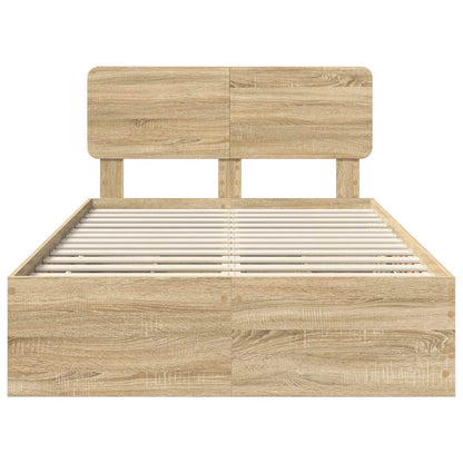 Bed Frame with Drawer Sonoma Oak 120 x 190 cm Engineered Wood