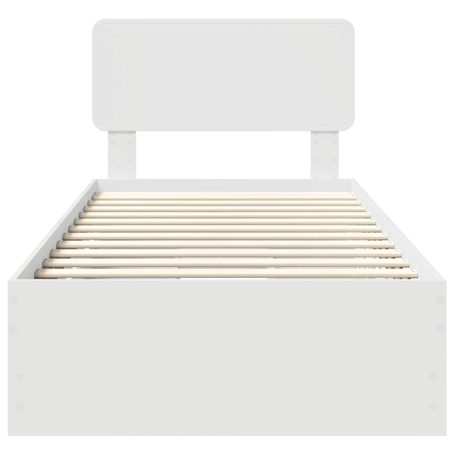Bed Frame with Drawer White 100 x 200 cm Engineered Wood