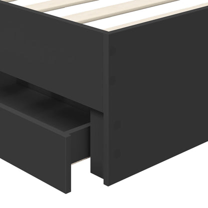 Bed Frame with Drawer Black 100 x 200 cm Engineered Wood