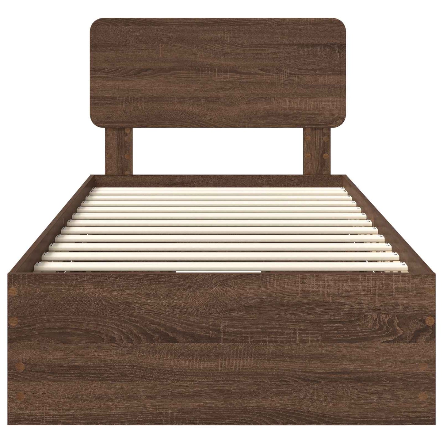 Bed Frame with Drawer Brown Oak 100 x 200 cm Engineered Wood