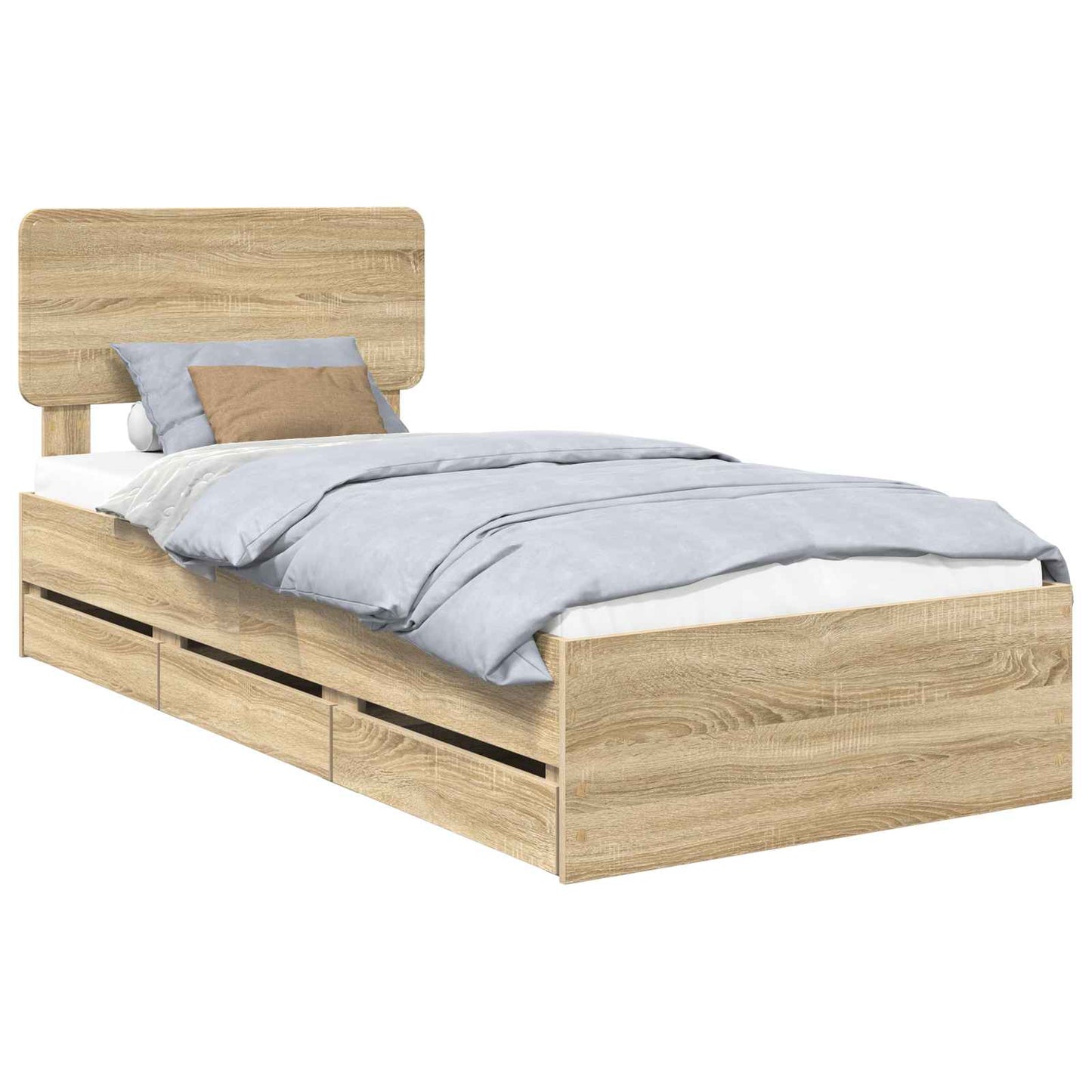 Bed Frame with Drawer Sonoma Oak 90 x 200 cm Engineered Wood