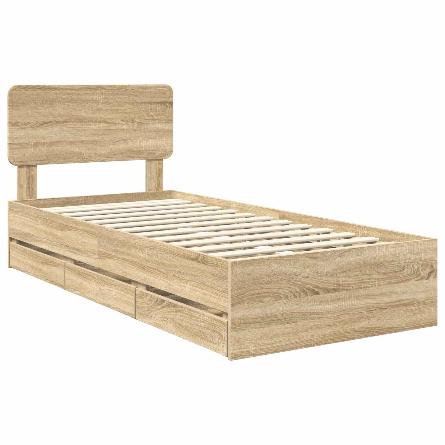 Bed Frame with Drawer Sonoma Oak 90 x 200 cm Engineered Wood